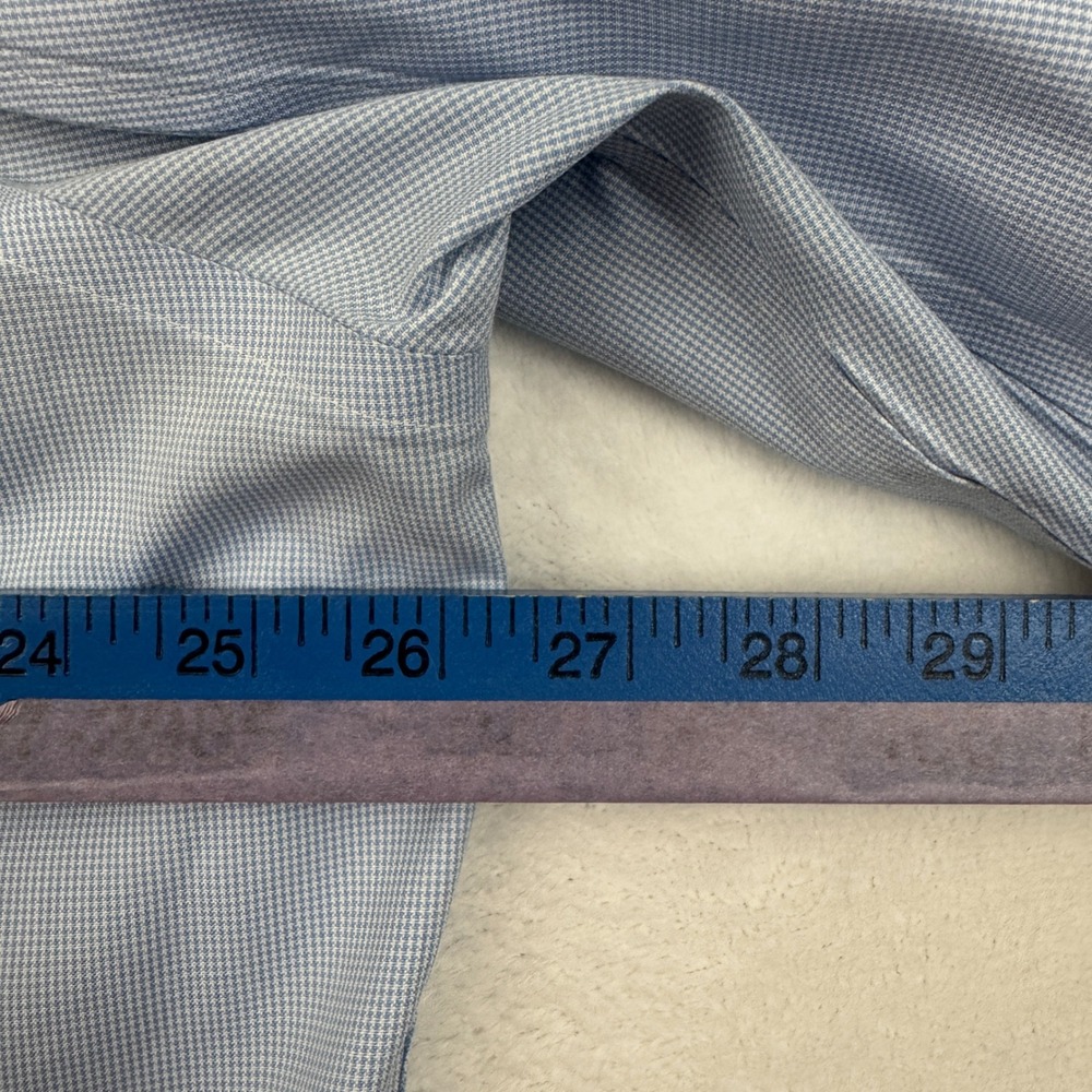 Brooks Brothers Slim Fit Non-Iron Dress Shirt 18-37 Blue Micro Check Cotton - Picture 4 of 7
